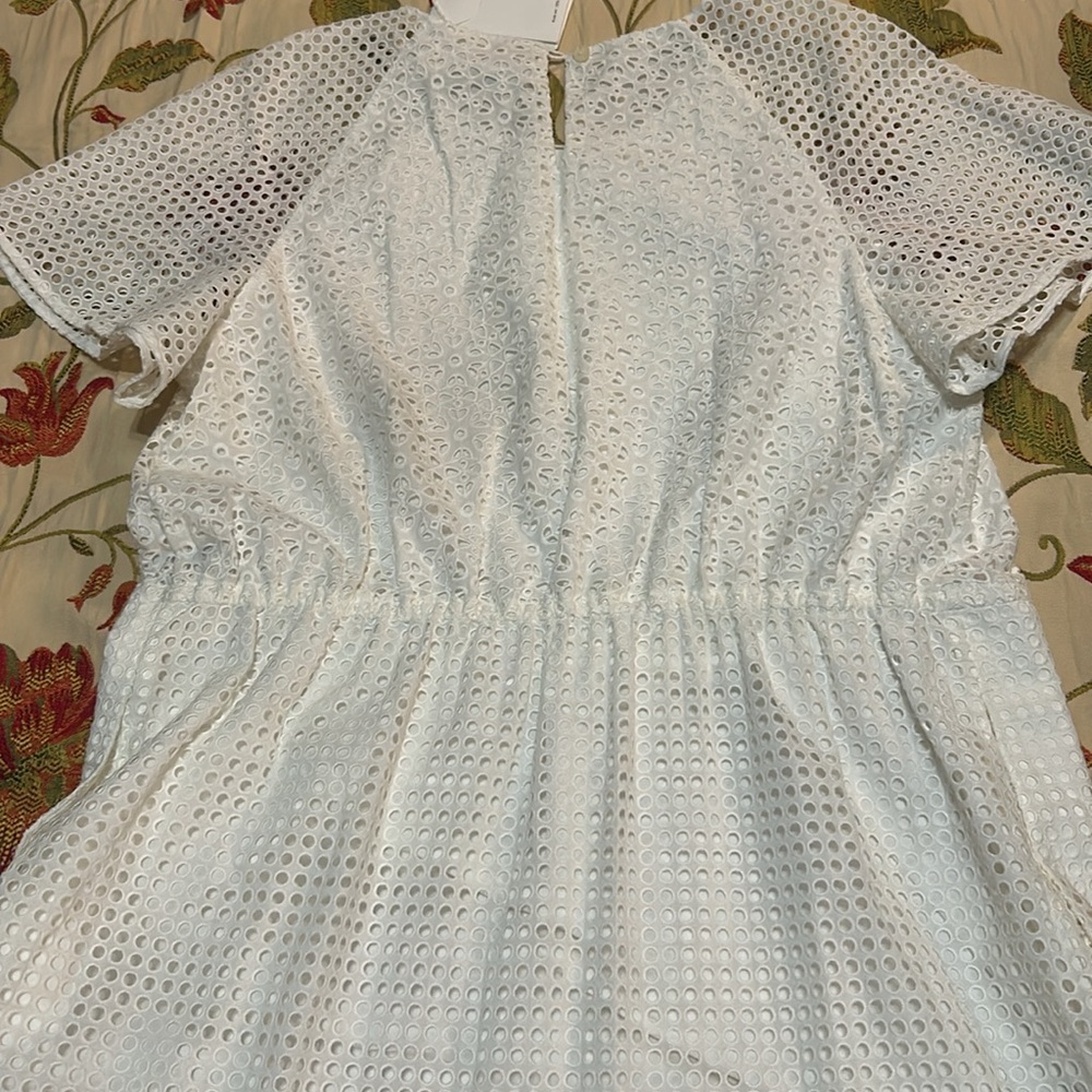 Diane Von Furstenberg Ivory Eyelet Midi Dress L NWT - Picture 10 of 14